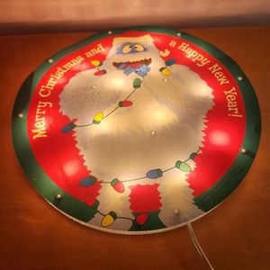 Rudolph Plug In Abominable Snowman Sign 16" Round Christmas New Year